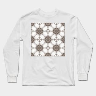 Abstract geometrical pattern, retro vintage antique coffee moroccan Long Sleeve T-Shirt